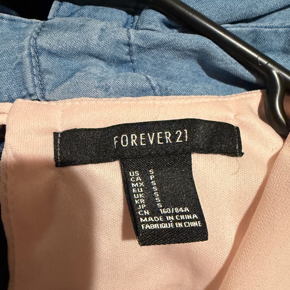 Forever 21 Blush Pink Flutter Sleeve Wrap-Style Mini Dress - Picture 3 of 3